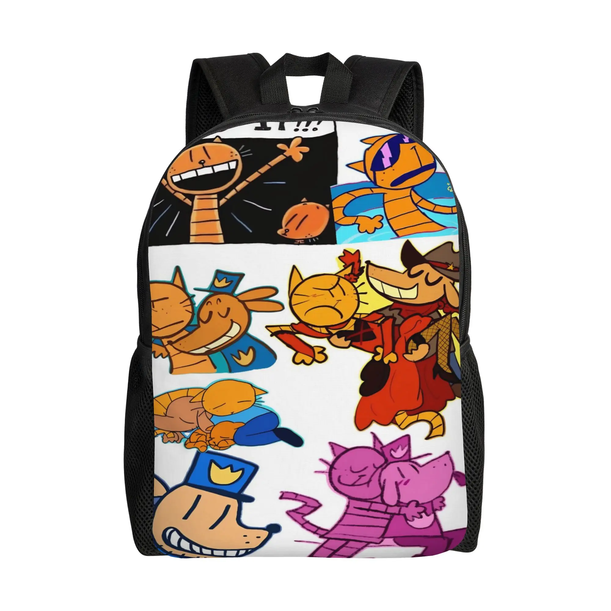 

Dog Man Cartoon Fashion Backpack Outdoor High School Hiking Travel Daypack for Men Women Laptop Canvas Bags