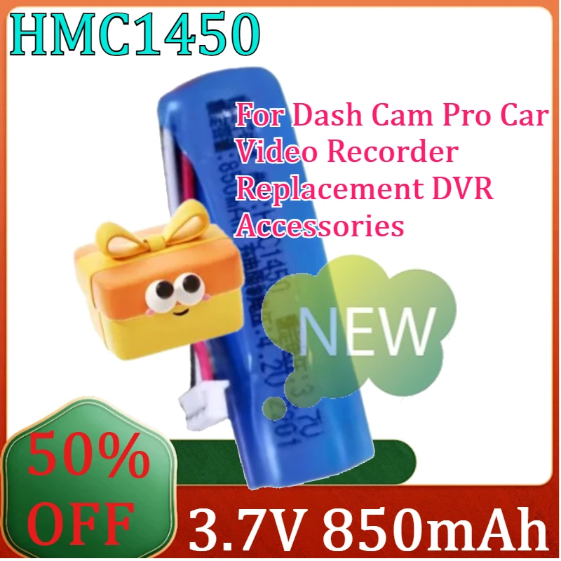 

For Dash Cam Pro Car Video Recorder Replacement DVR Accessories 1000mah Pilas HMC1450 3.7V 70mai Battery Lithium Battery Hmc1450