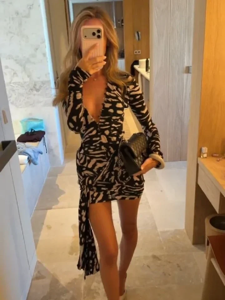 Sexy Black Print Wrap Mini Dre - Linen Dress Wrap recension och pris