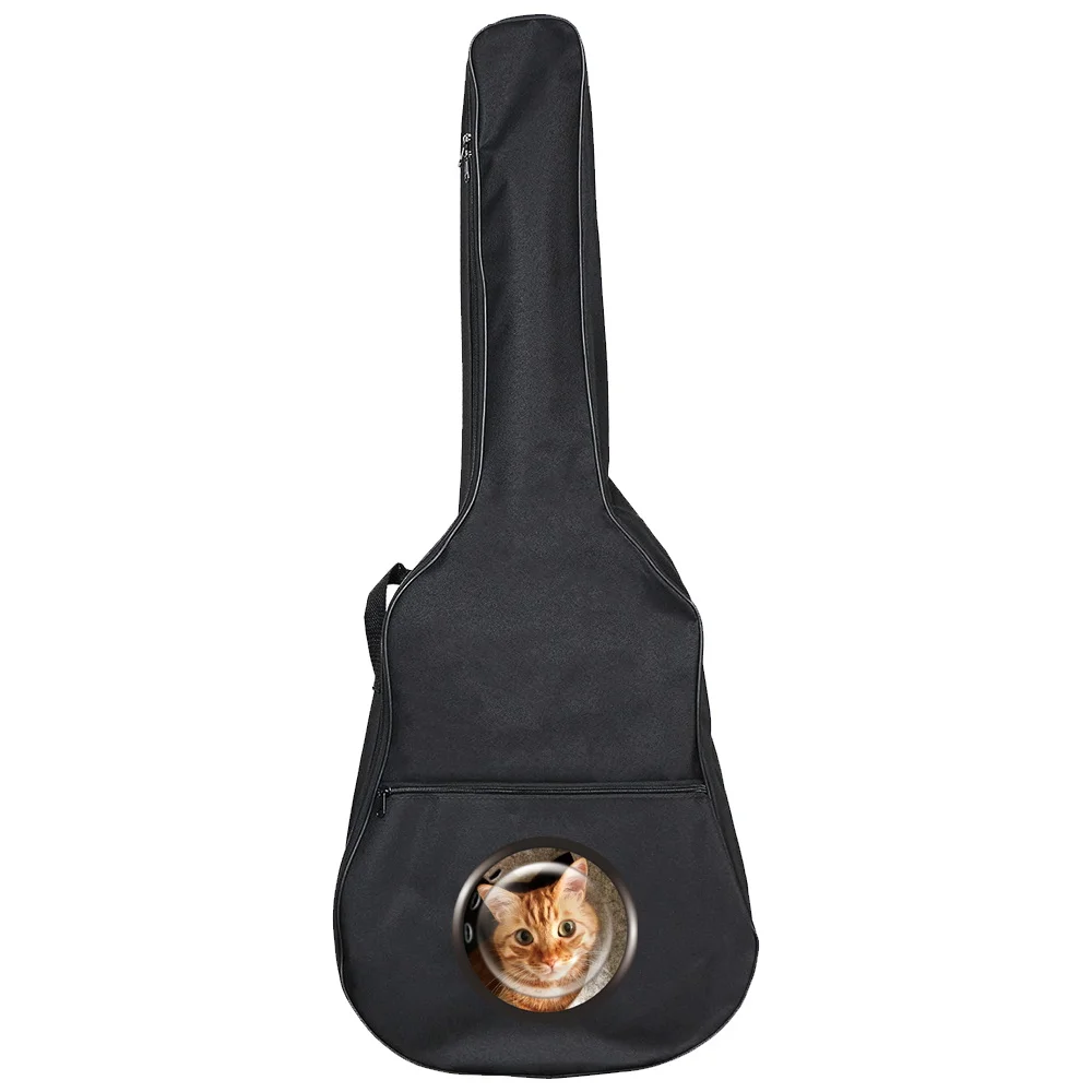 Funda para guitarra eléctrica, bolsa negra para guitarra, Serie de ventana de impresión, impermeable, 31-41 pulgadas, mochila de almacenamiento protectora para guitarra