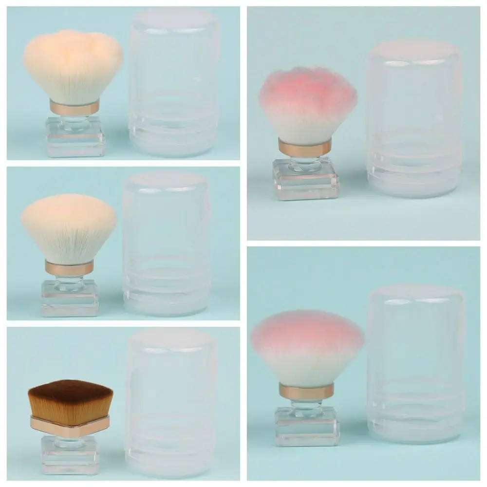 Draagbare roosvorm poeder blusher borstel cosmetische hulpmiddelen nail art nagelreinigingsborstel stofdichte manicure make-up borstel dame meisjes