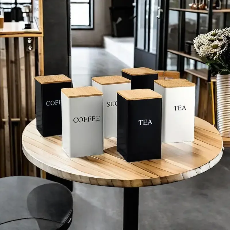 3個セット コーヒー豆保存容器 茶葉 砂糖 真空密閉ジャー 鉄製容器 耐熱 キッチン クリーム缶 気密蓋