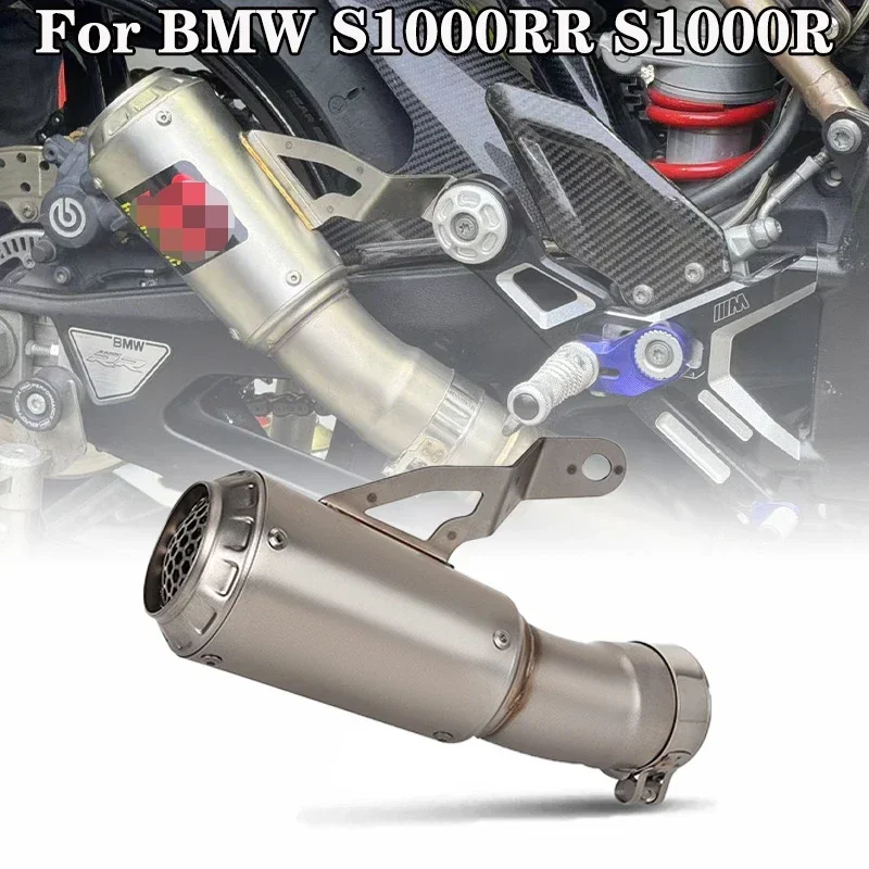 For S1000RR 2019-2023 S1000R 2021 2022 2023 Exhaust System Motorcycle Muffler Motorcross Tip Escape Moto Racing 61mm Slip on