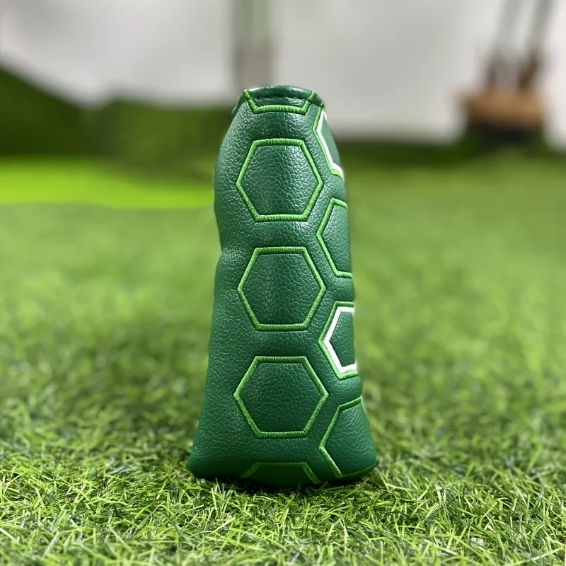قطعة واحدة من الغطاء الواقي لقضيب دفع الجولف الأخضر مصنوع من مادة البولي يوريثان، تصميم بنمط سداسي، غطاء حماية أنيق للنادي، غطاء رأس #3