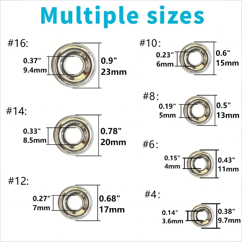 295PCS 304 Stainless Steel Countersunk Polished Washers Set #4-#16 with Storage Box