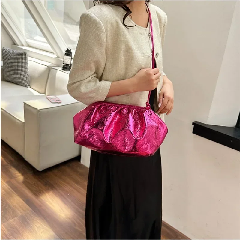 Luxury Designer Women Shoulder Bags Retro Glitter Evening Bags Female Crossbody Bags Ladies Handbags Korea Fashion Cloud Bags