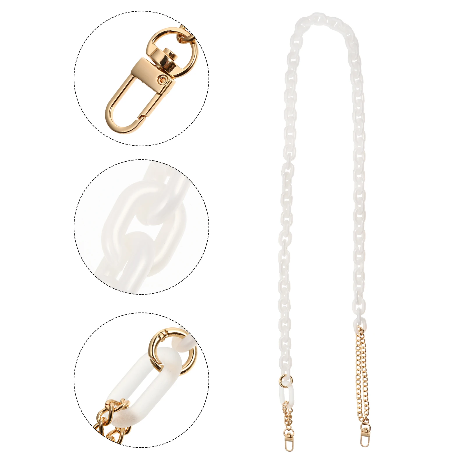 

1Pcs Bag Chain 120Cm Modern Acrylic Metal Design Comfortable Touch Bag Handle Replacement Chain for Fashion Tote Purse