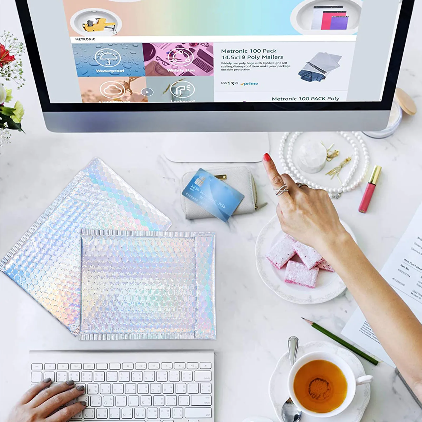 

25 шт. ударопрочных сумок, легкие водонепроницаемые мешочки для хранения косметики, книг, упаковки, защиты при транспортировке