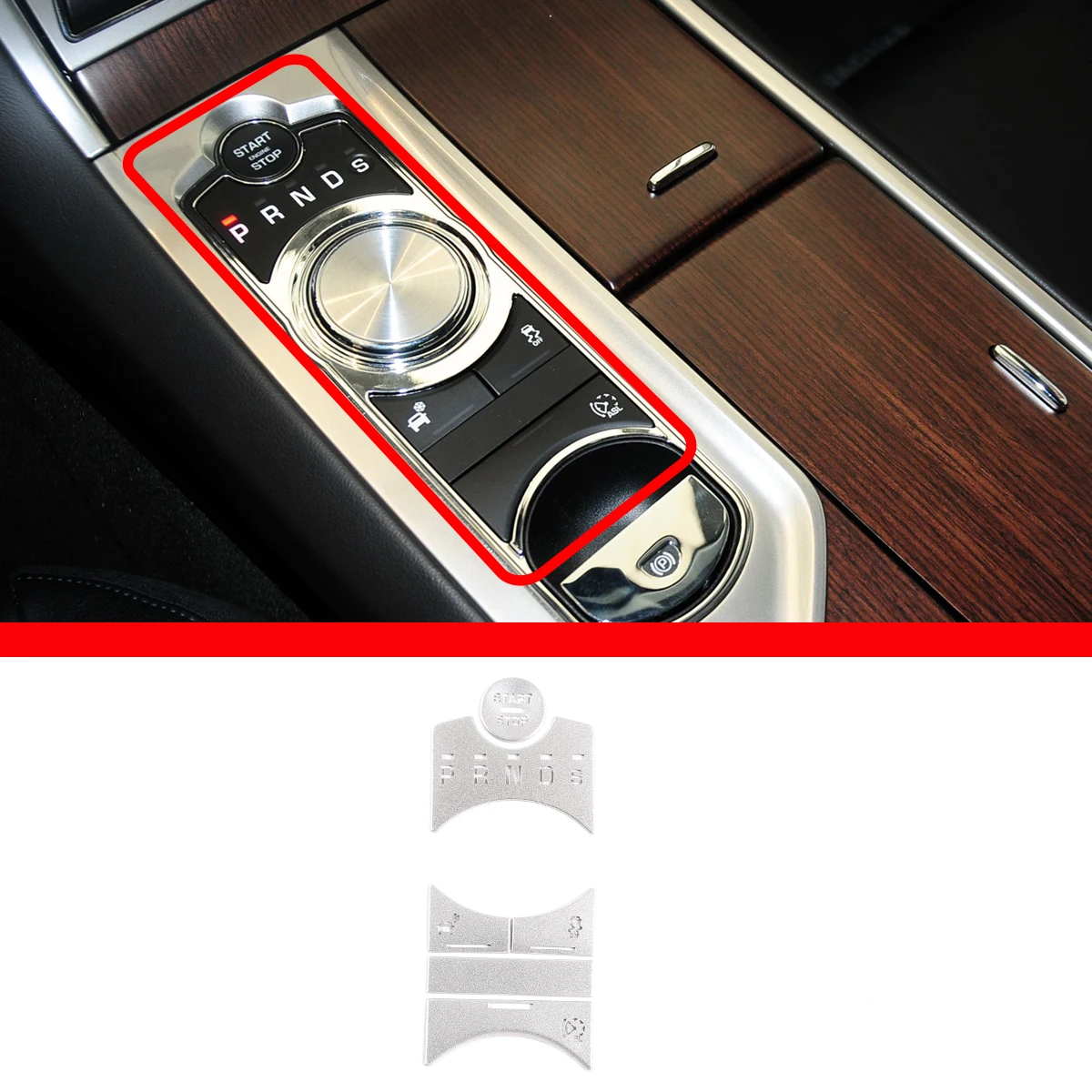 

For 2012-2015 Jaguar XF gear button stickers stainless steel car interior accessories