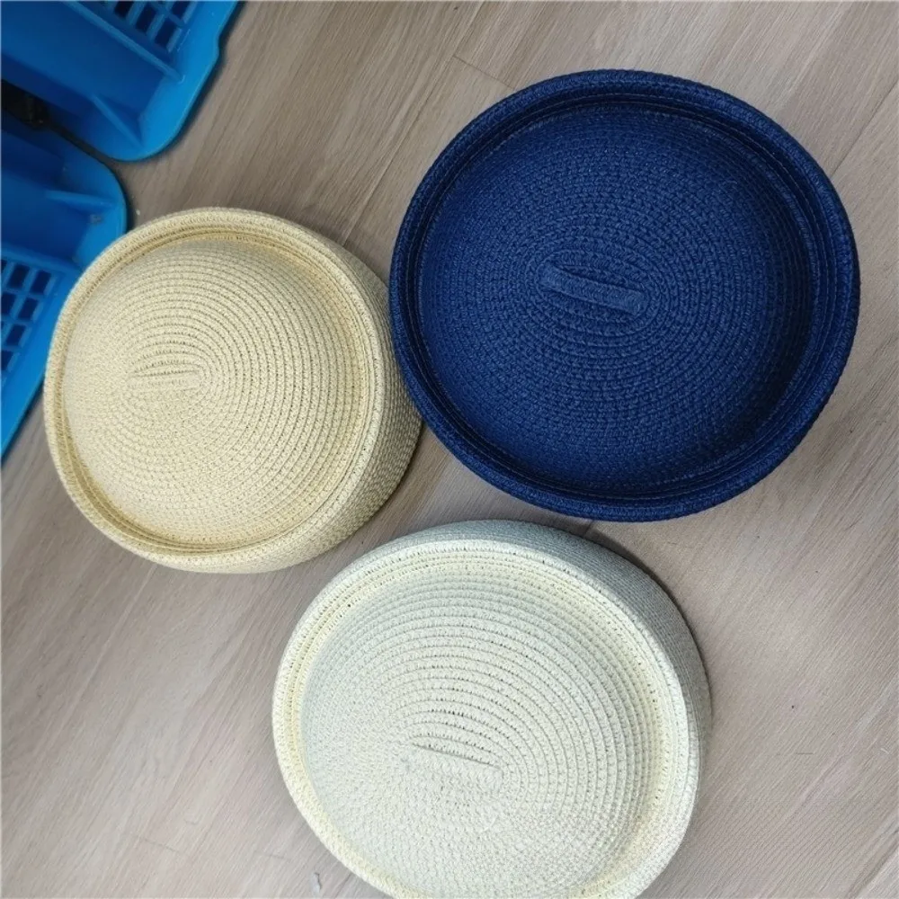 New Retro Style Straw Sun Hat Wide Brim Concave Top Painter Beret Woven Texture Artistic Design Woven Straw Hat Garden Party