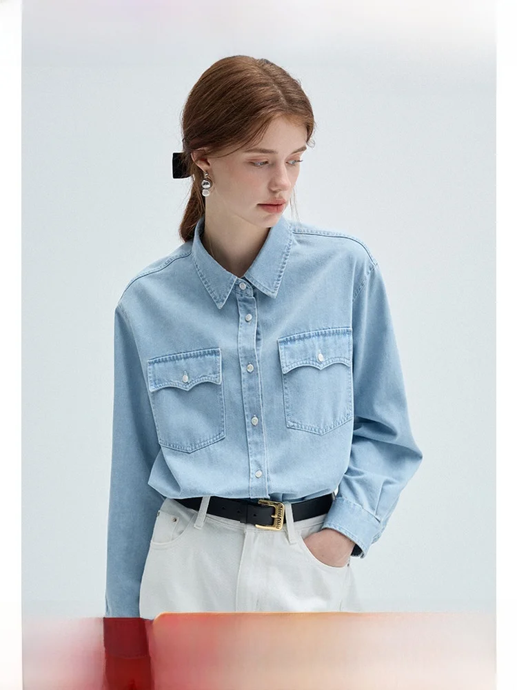 

VEGA CHANG Светло-голубые женские джинсы, простые белые прямые брюки с пуговицами для поездок на работу, стандартный крой, весеннее новое поступление