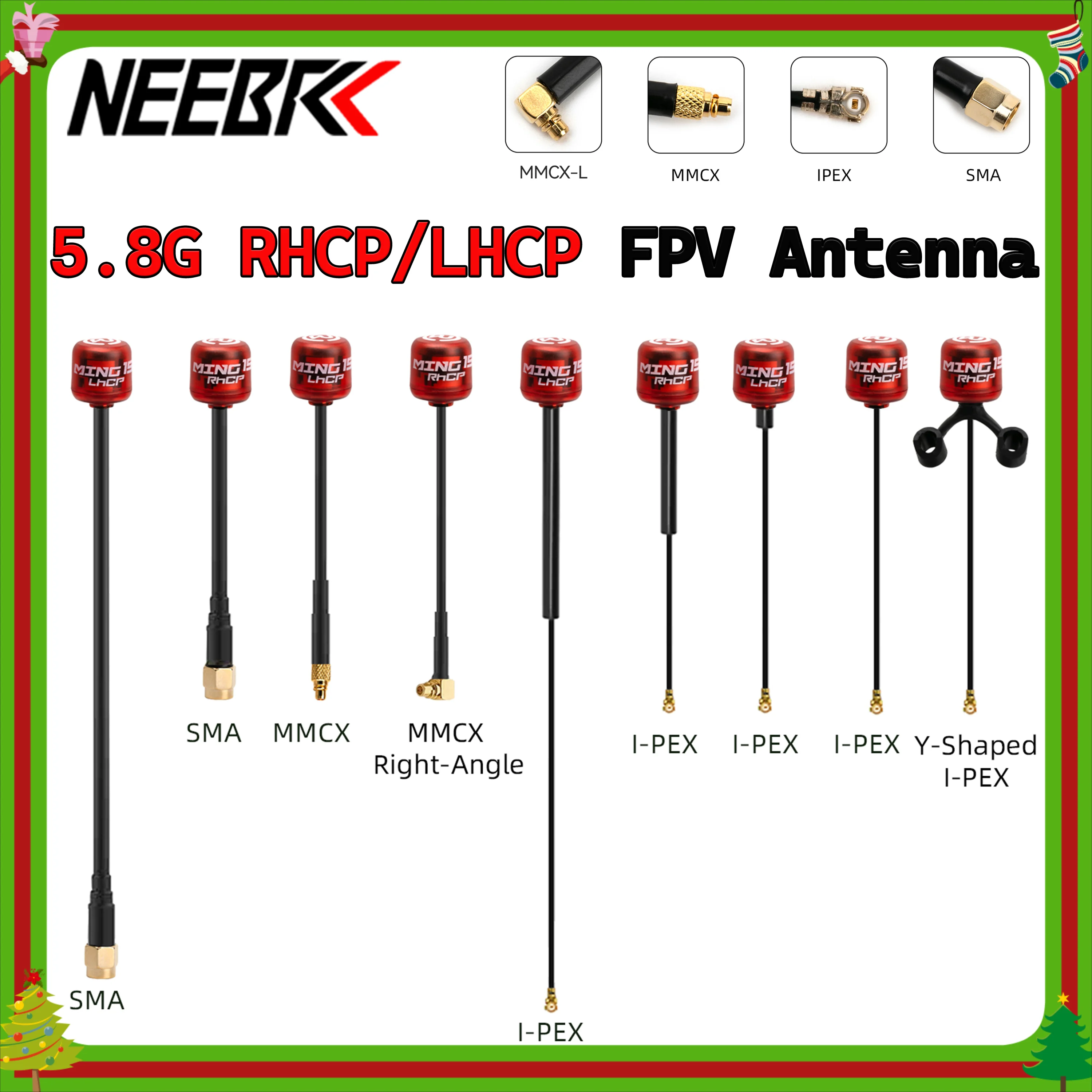 NEEBRC 5.8G 3.3Dbi VTX Antenna LHCP RHCP IPEX UFL SMA MMCX Long Range FPV Antenna for RC Freestyle DIY Racing Drone Parts