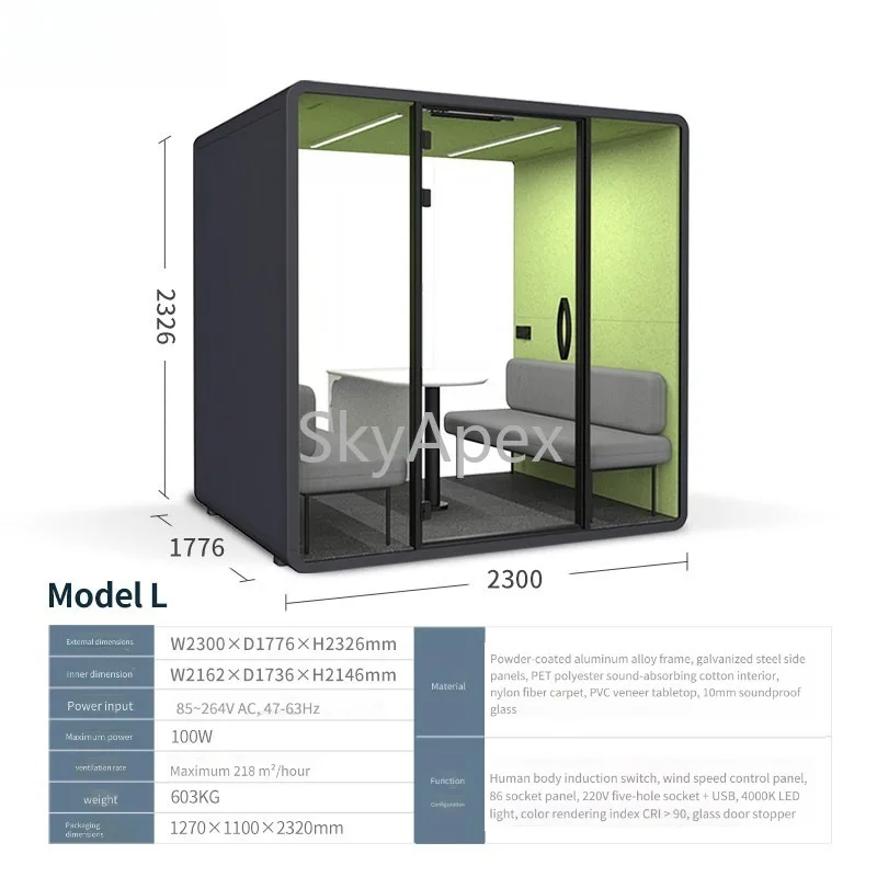 Factory Direct  Sales Mobile Silent Cabin Soundproof  Room Office  Business  Negotiation Room Remote  Meeting Studio Piano  Room