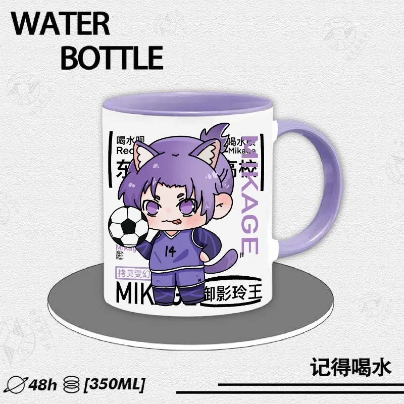 

2025 BLUE LOCK Anime Game Cos Reo Mikage Unisex 9.6x8.1cm Cartoon Printed Ceramic Mug Water Cup Gift