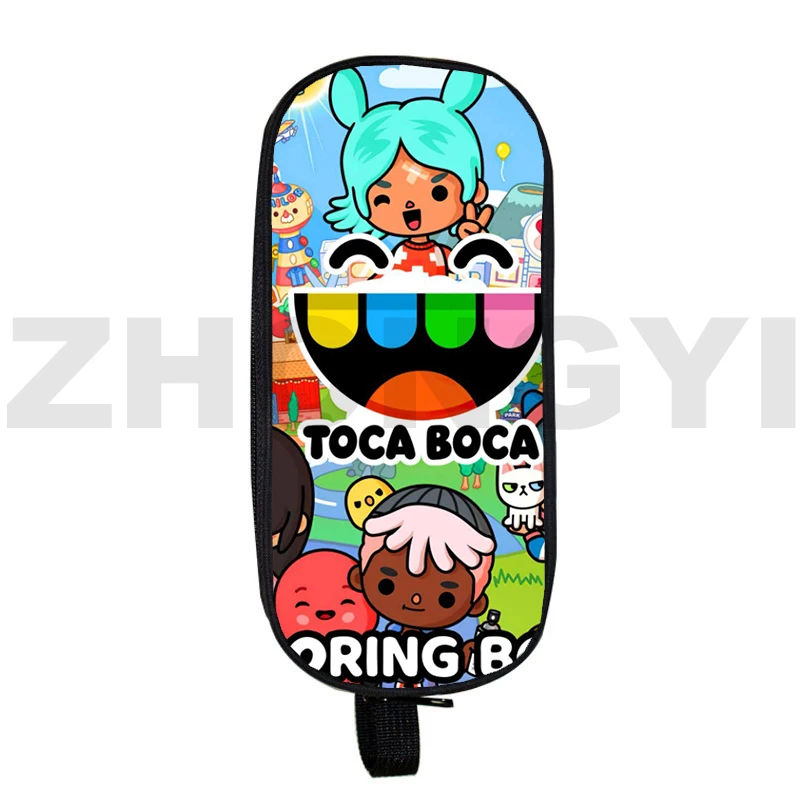3D Kawaii Toca Boca Life World Cosmetic Cases Anime Toca Boca Pencil Case Makeup Box Organizer Bag School Supplies Zipper Pouch