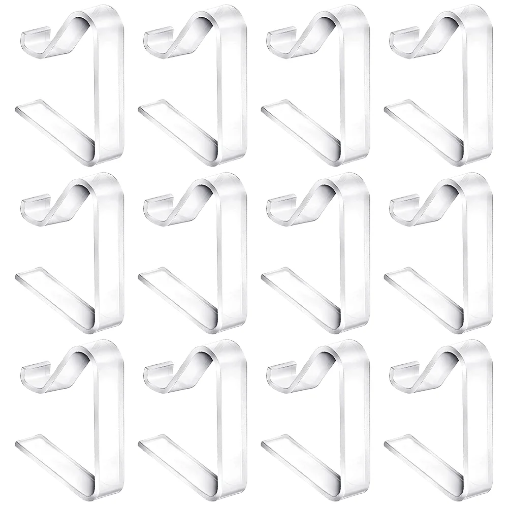 12 Pcs Transparent Tablecloth Clip Clips for Party Fixing Acrylic Cover Outdoor Round Tables Clamps Clear Picnic