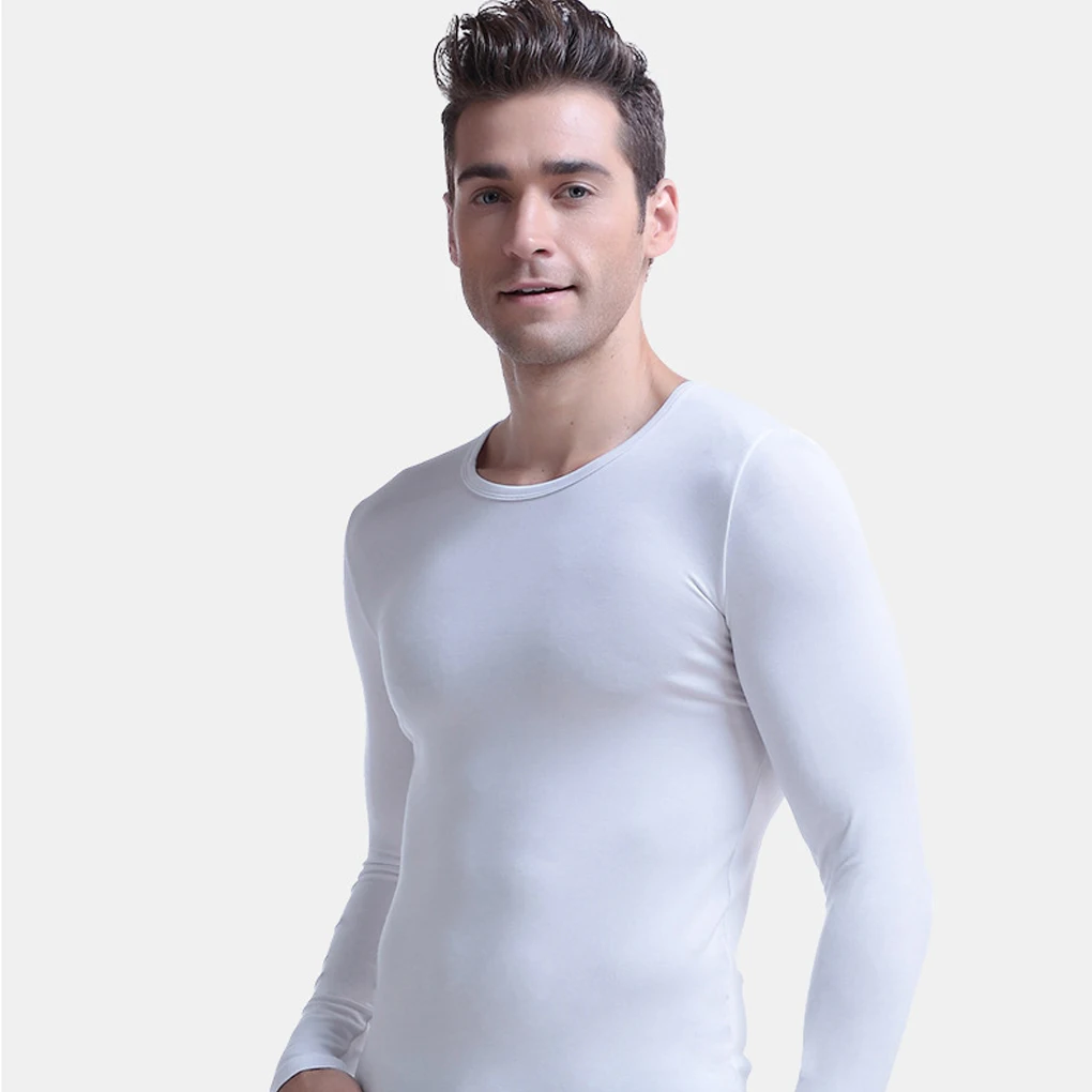 Underwear Thermal Men Baselayer Solid Winter Clothes Inside All-Match