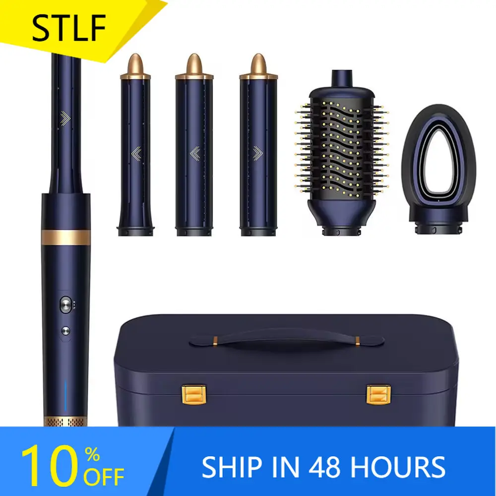 STLFSTLFNew المهنية الهواء التفاف مموج الشعر التلقائي الدورية متعدد نمط 6 في 1 طويل الشباك الحديدية استقامة الشعر الساخن أ