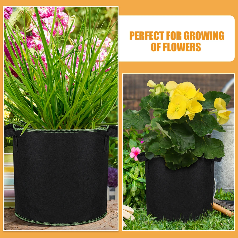 

6pcs Non-woven Planting Bucket Seedling Bags 4Gallon 16L 28x26 Handles Flower Vegetable Sapling Growth Great Drainage Air