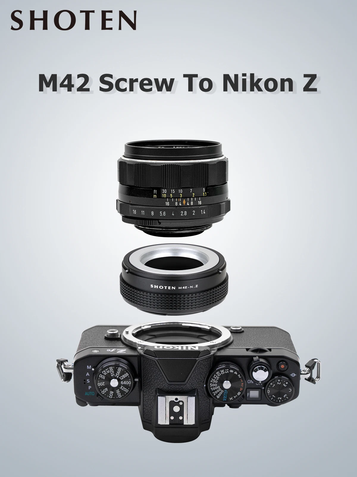 Shoten m42 zu nz Objektiv adapter m42 Schraub objektiv zu nikon z zf zfc z30 z5 z50 z6 z7 z6ii z7ii z8 z9 Kamera – Detail 1