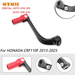 OTOM Motorcycle Gear Shift Lever For HONDA CRF110F 2013-2025 CNC Aluminum Folding Dirt Bike Pit Bike Gear Lever Motocross Enduro