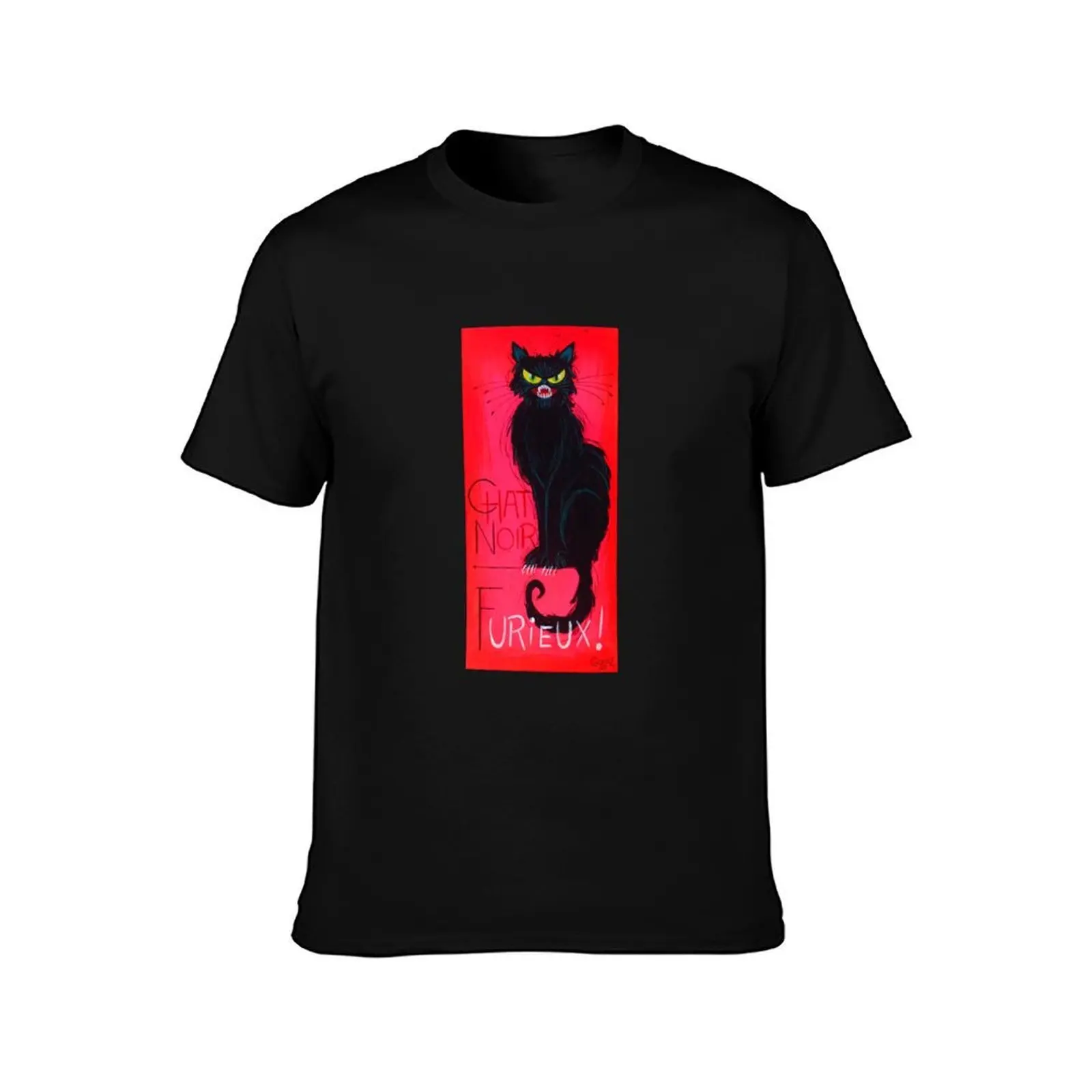 Chat Noir Gets Pissed! Angry Black Cat! T-Shirt Trendy Casual Short Sleeve Shirt T-Shirt