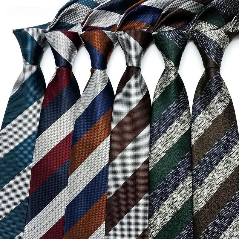Luxus 8CM Herren Krawatte Streifen Gestreifte Krawatten Für Mann Bräutigam Trauzeuge Jacquard Gewebt Krawatte Formale Business Party Zubehör