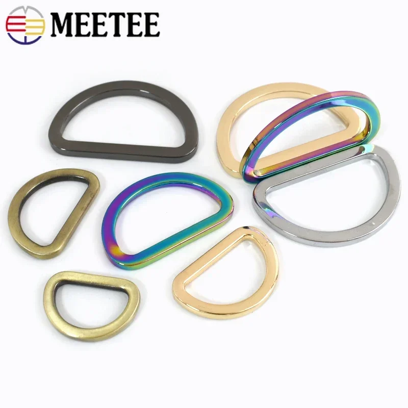 50Pcs 16-38mm D Rings Metal Buckles for Bag Strap Belt Loops Handbag Webbing Clasp Connector Leather Hook DIY Hardware Accessory