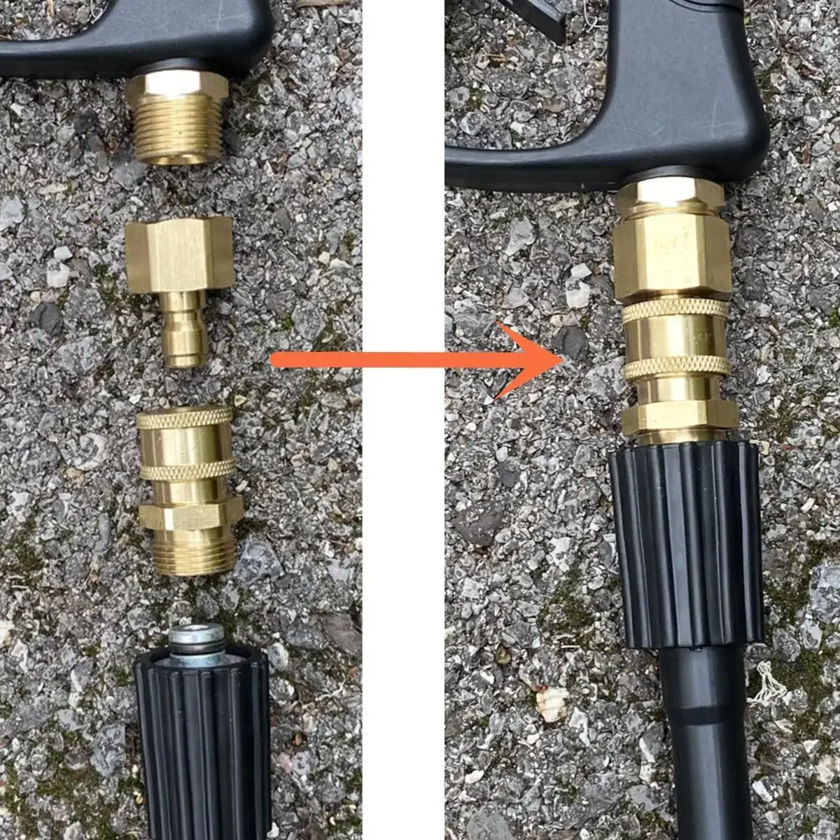 Pressure Washer Quick Disconnect Adaptor Set M22-15mm to 3/8 Quick Release Couplers for Attach Hose to The Water Pumps 5000 PSI