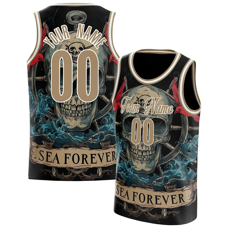 

Fashion Skull Graphic Basketball Tank Top Summer Trend Custom Name Team Name Men Women Sports Vest Casual Oversized Team Uniform