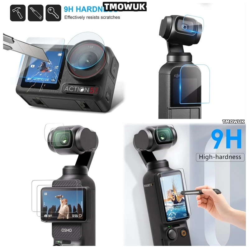 

For DJI Pocket 1 2 Osmo Pocket 3 Action 2 4 Pro Full Coverage Tempered Glass Protector