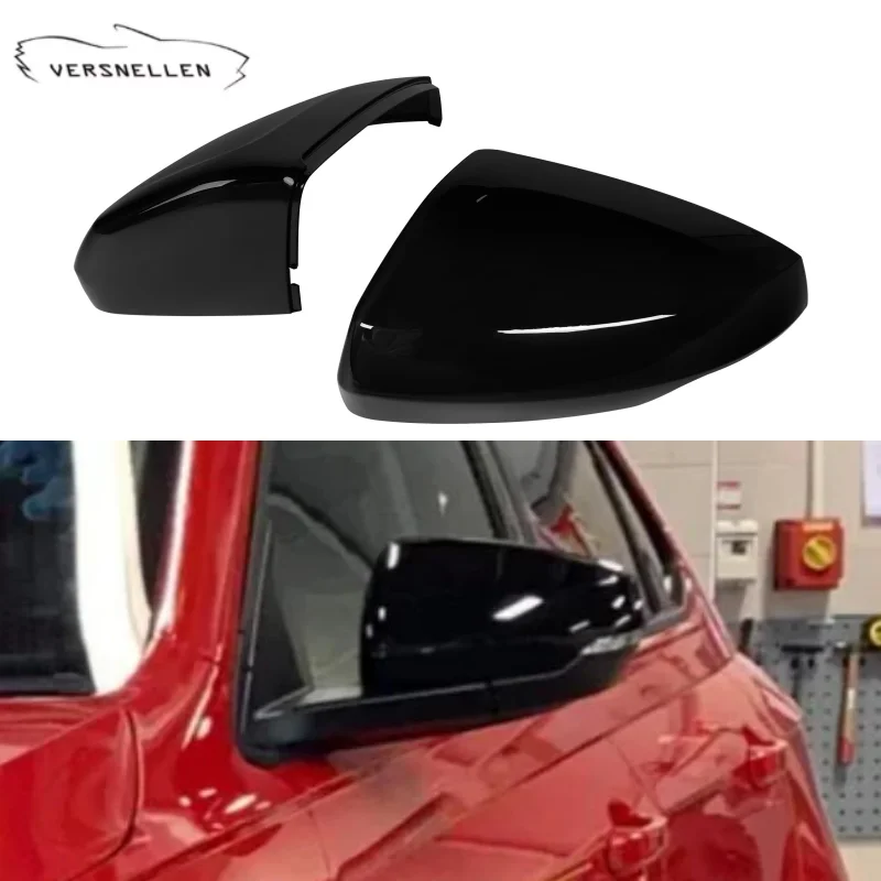 

For Volkswagen VW Polo Mk6 2018-2025 Gloss Black ABS Replacement Side Rearview Rear View Mirror Cover Shell Cap Case