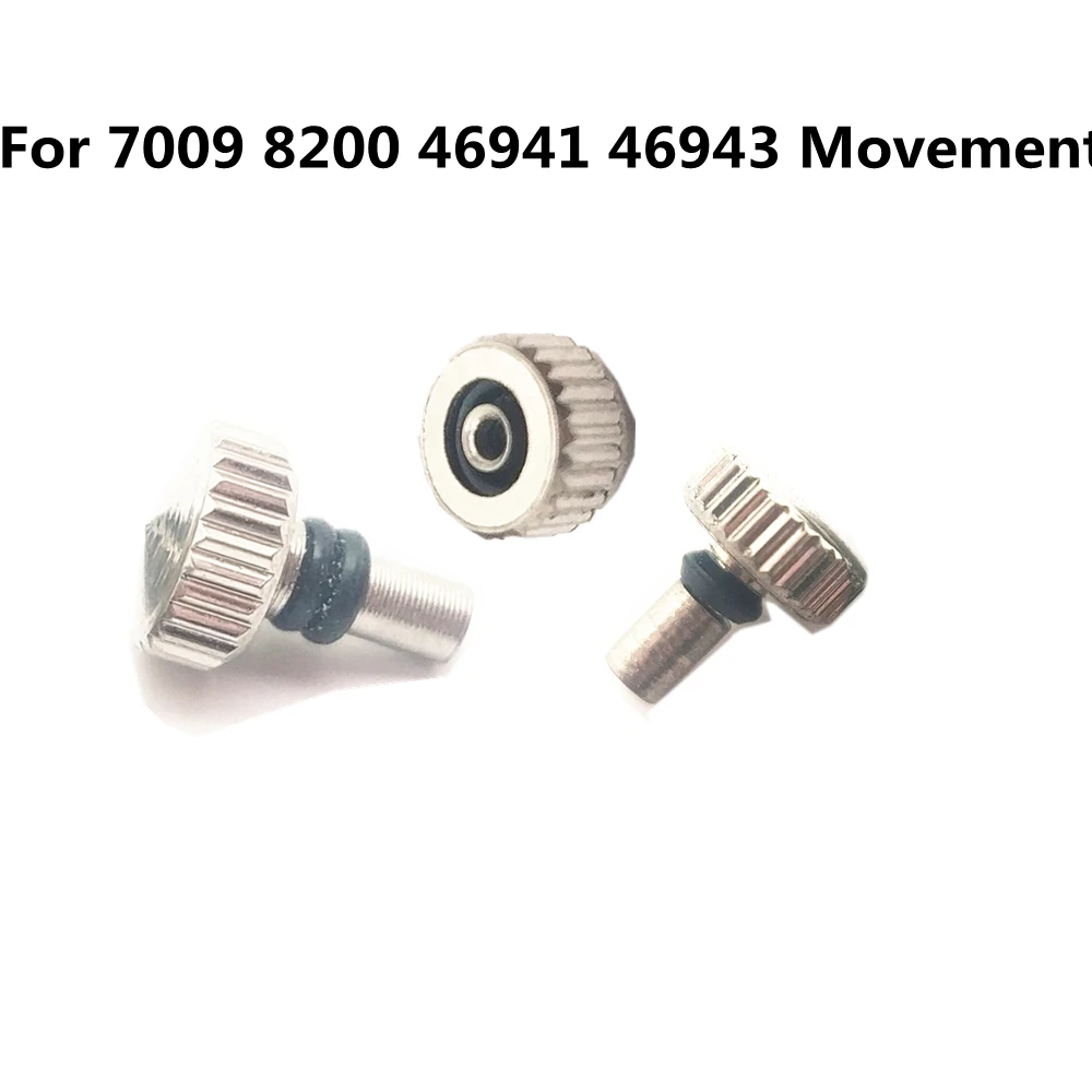 3PCS Watch Crown Stainless Steel Silver Large Diameter Watch Head Repairing Parts Watch Crown Replacement Accessories