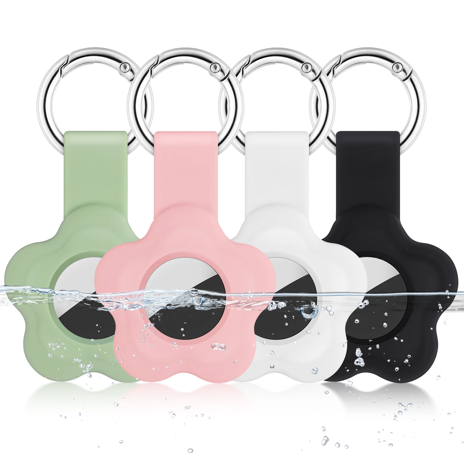 

4 Pcs Protective Case for Silicone Tracker Shockproof Anti Scratch Cover Keychain Compatible Lightweight