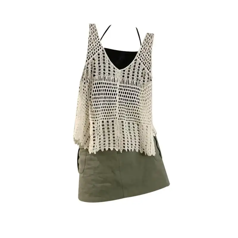 

Женский ажурный жилет очень большого размера с цветочным принтом и юбкой Street Sle, летний другой материал 00%