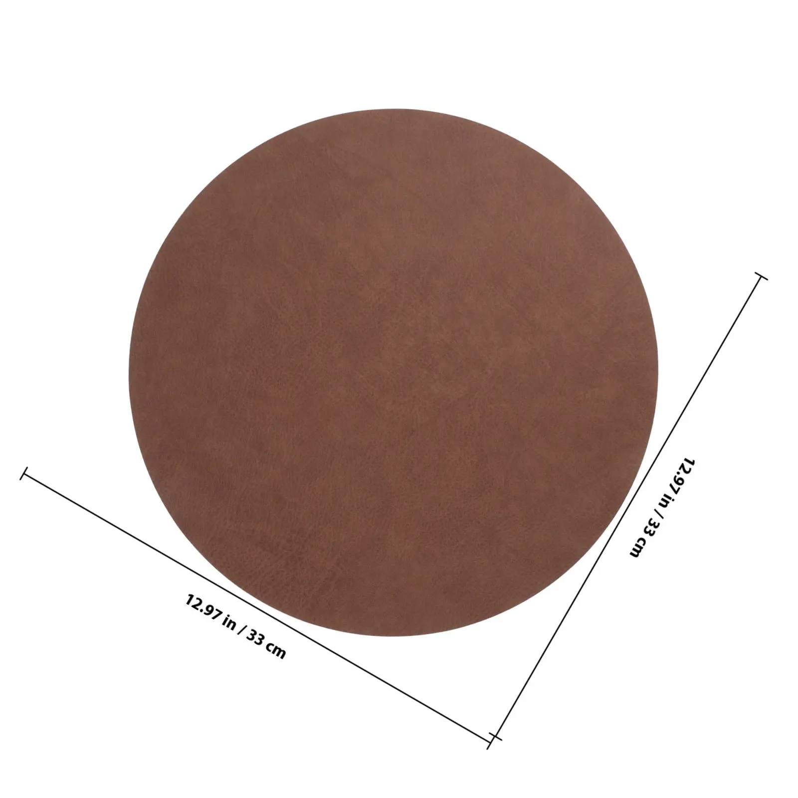15 Inch Round Washable PU Faux Placemat Set Dining Kitchen Table Protector Place Mats Outdoor Waterproof Table Mats