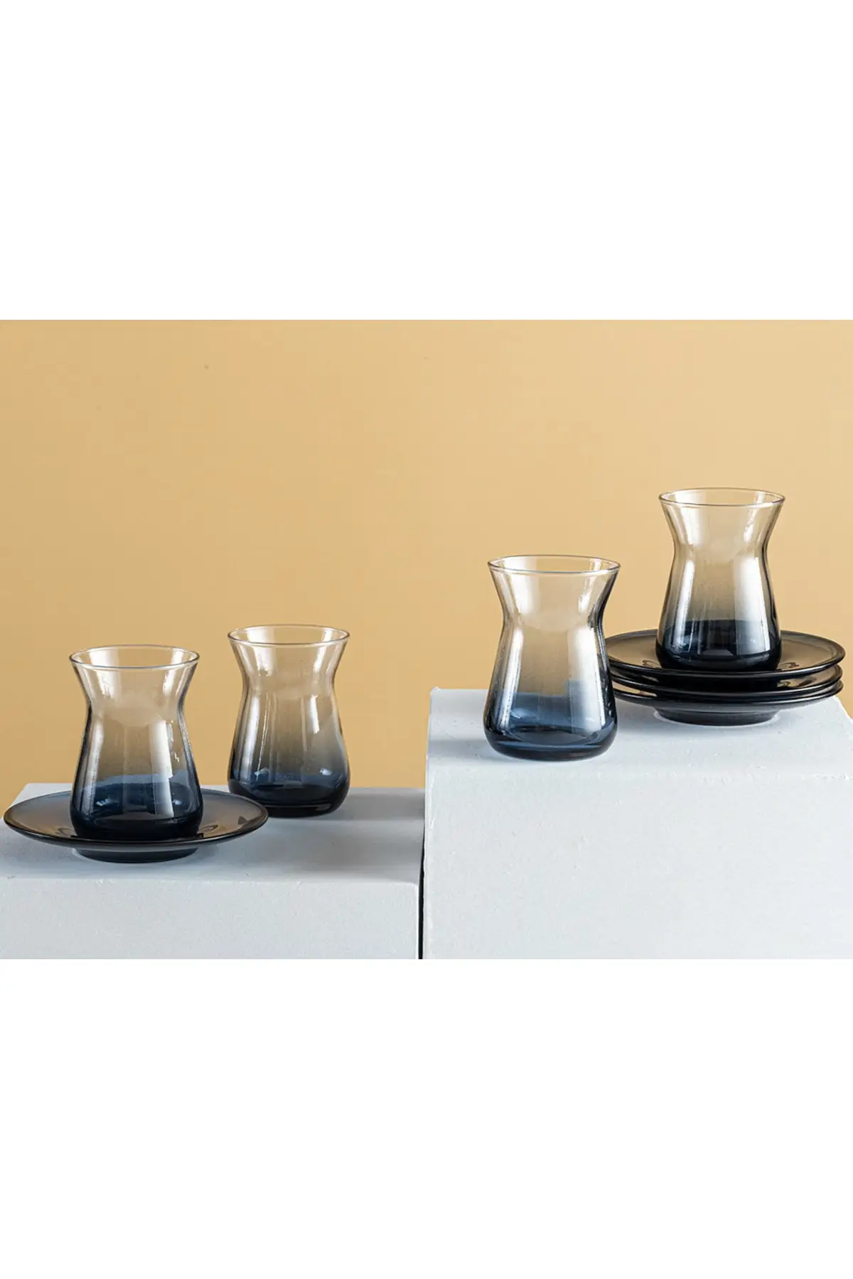 

DOLBOVI Degetto Glass 4'lü Tea Set 130 Ml Navy Blue Turkish Tea Glass Cup