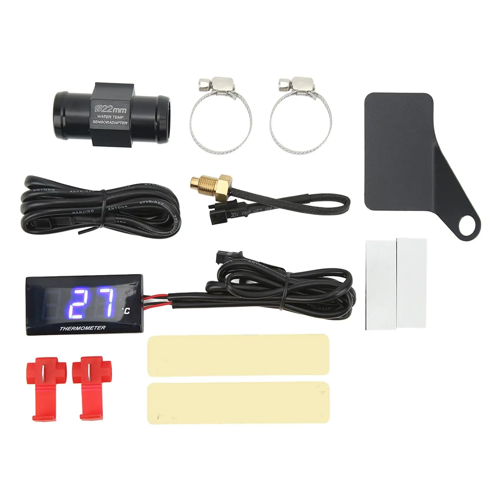 Adattatore sensore LCD 12V per indicatore di temperatura dell\'acqua digitale per moto Ultra sottile 22mm adatto per la maggior parte delle moto