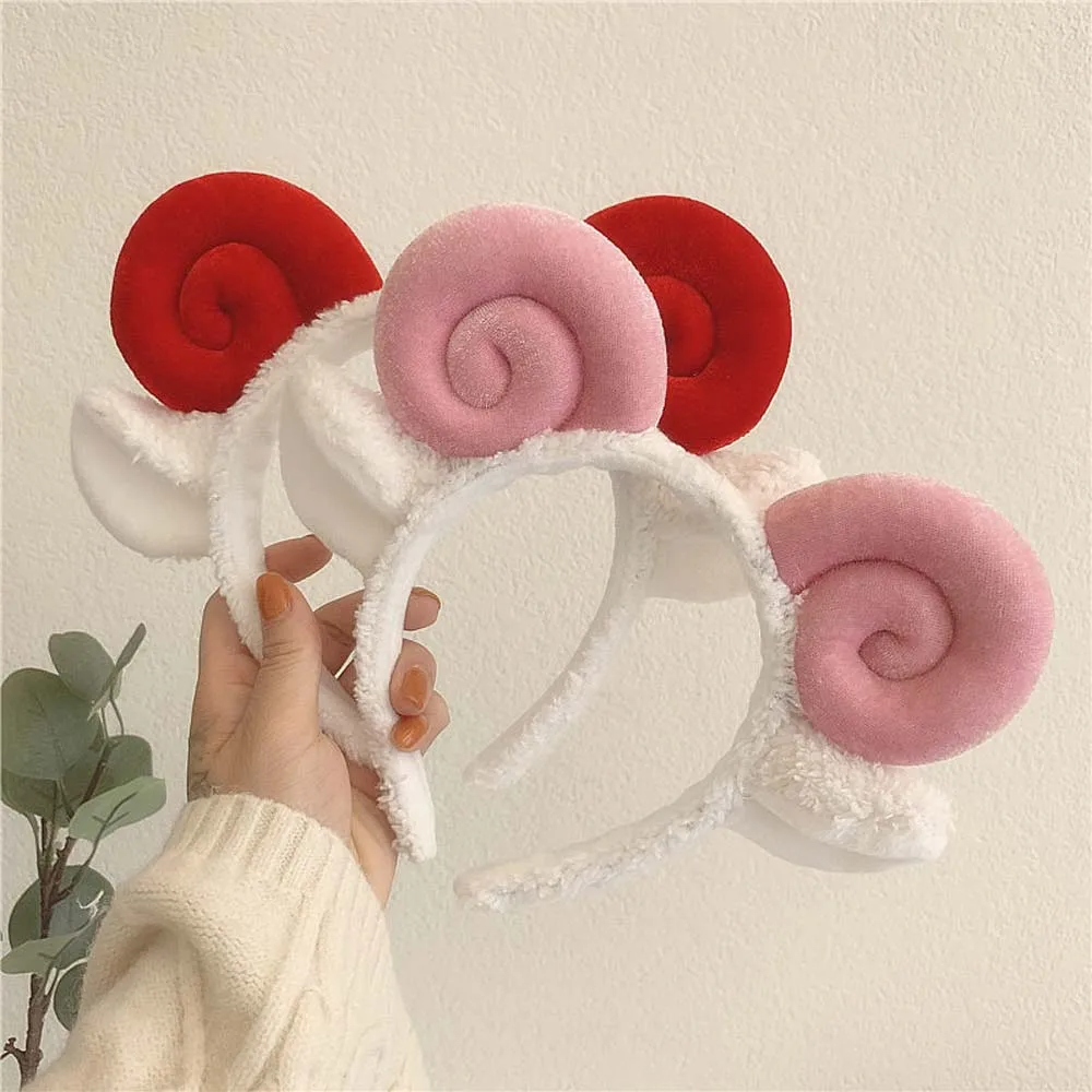 Girls Plush Cartoon Hair Hoop, Orelha De Ovelha, Cordeiro Headband, Acessórios coreanos