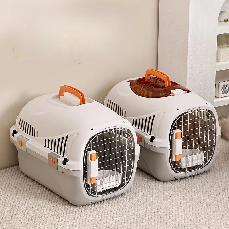

Plastic Pet Carrier Airline Approved Travel Box Portable Cat Dog Cage Space Capsule Kennel for Outdoor Car Transport