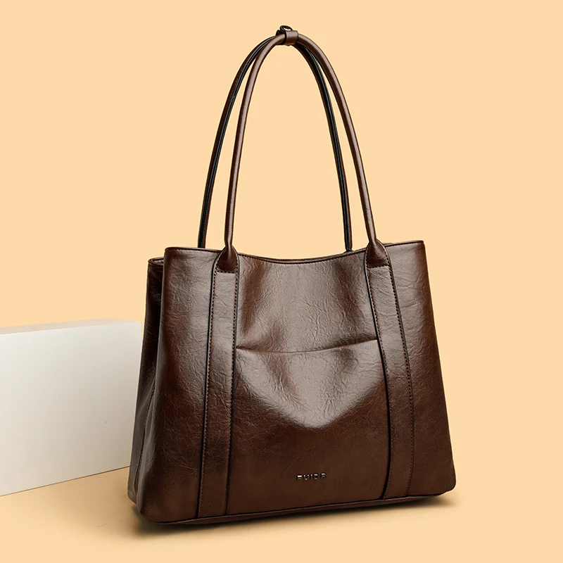 

2025 New Niche Women Shoulder Underarm Bag Fashion Ladies Commuter Handbag Soft PU Large Capacity Bucket Bags Advanced Sense Sac