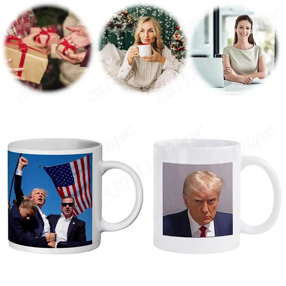 Donald Trump Cup Ceramic Mug with Handle Donald Trump 2024 Campaign Mugs Porcelain Latte Tea Mugs Creative Gift for Adult Kids