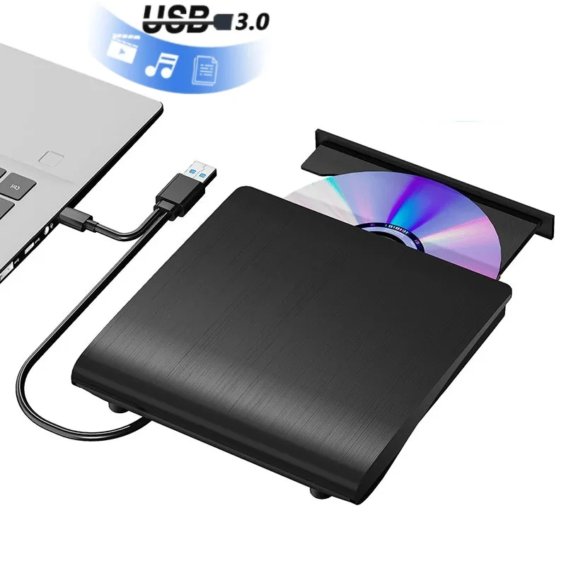 CD/DVD RW Drive USB C USB 3.0 External Read Burner Portable DVD Player Optical Drives For Laptop PC Windows 11 10 Linux OS Mac