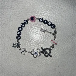 Lil peep ghost girl beaded bracelet Stars & Hearts Bracelet, Grunge, Y2k, Fairy Bracelet, Coquette, Fairycore, Beaded Bracelet