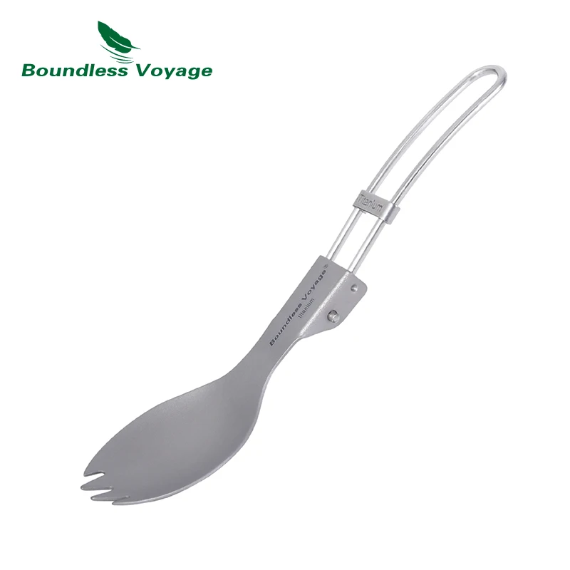 Titanium Camping Tableware Portable Cutlery Folding Spoon Fork Spork Chopsticks Outdoor Picnic Flatware Set Boundless Voyage Hot