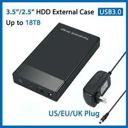 HDD 케이스 외장 하드 디스크 드라이브 인클로저 지지대, 2.5 인치 3.5 인치 케이스용 16TB 박스, 3.5 인치 USB3.0-SATAlll