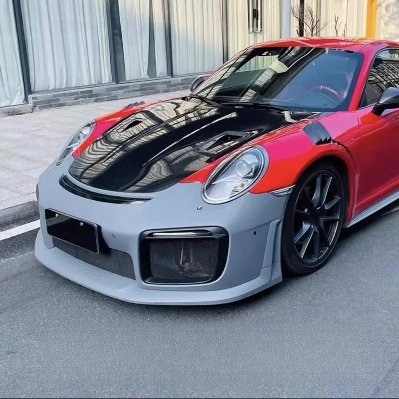 Yatilans Selected Durable Car PartsHigh Quality GT2 RS Style Carbon Fiber Engine Hood Surround Fit 991