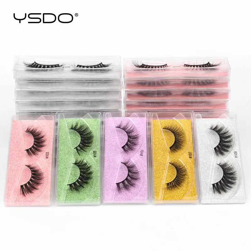 YSDO 4/10/20 Pairs Eyelashes Wholesale Fluffy Faux 3D Mink Lashes Natural Mink False Eyelashes In Bulk Makeup Full Strip Lashes