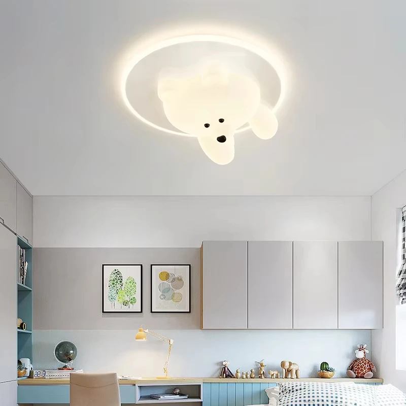 2026 الدب ضوء السقف كريم مصباح السقف لطيف LED الغيوم تركيبات الإضاءة المستديرة لغرف النوم غرفة الأطفال دراسة معلقة La
