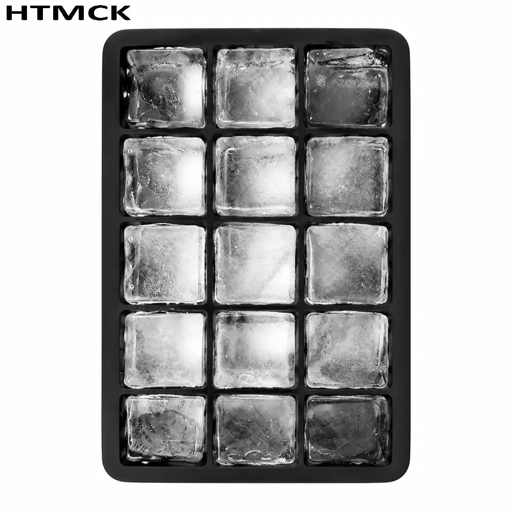 New 15 Grid Silicone Ice Cube Mold Big Tray Mold Ice Cube Maker Non-toxic Durable Bar Pub Wine Ice Blocks Maker